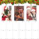 100 Pcs Christmas Hanging Photo Frame Ornaments, Personalized Clear Acrylic Double Sided Mini Christmas Picture Frame Ornaments with Rope for Xmas Tree Decoration (Vertical Rectangular)