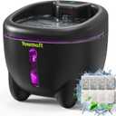 Cat Water Fountain, UV Light Water Fountain for Cats Indoor with Double Wall Inner, 101oz/3L Cat Fountains for Drinking with Quiet Pump, Pet Water Dispenser with Double Power Source & Motion Sensor