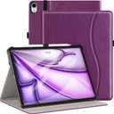 ZtotopCases for iPad Air 13 Inch M4/M3/M2 (2026/2025/2024), Premium Leather Folio Cover, Supports iPad Pencil Charging, Auto Sleep/Wake, Multiple 4 Angles Purple