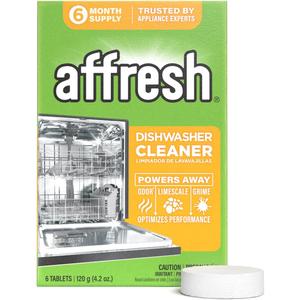 Affresh Dishwasher Cleaner, Helps Power Away Odor Causing Bacteria, Limescale, Mineral Deposits & Grime Inside Pump, Tub & Hoses, 6 Tablets, 6 Month Supply (6 Count (Pack of 1))