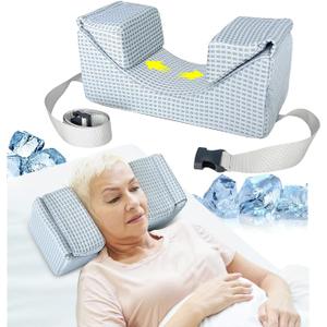 AOSSA Surgery Pillow for Sleeping Upright, Head & Neck Support Positioner for Post Eye, Facial, or Dental Surgery, Recovery Pillow for Back Sleep Training and Face Stability (Pale Blue)