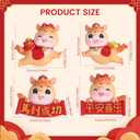 4 Pcs Chinese New Year Horse Figurines 2026 Resin Golden Mini Year of The Horse Figurine for Car Dashboard Office Tabletop Decor Lunar New Year Zodiac Collection Gift