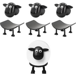 3 Pack Sheep Toilet Paper Roll Holder Set, 3D Printed Black Sheep Design, Cute Organizer for Toilet Paper Storage, Decorative Countertop Accessory for Bathroom Organization