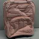 BAGSMART Underseat Carry on Luggage with Wheels, Soft Underseat Travel Luggage with PVC Wet/ Dry Pockets, Lightweight Soft Personal Item Suitcase for Short Trip, Sakura Pink, 16 inch