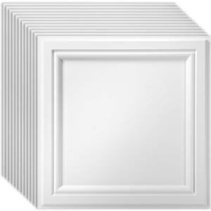 Art3d 12 Pack PVC Ceiling Tiles 24x24 Inches Waterproof Drop Ceiling Tiles/Wall Panels for Interior Wall Decor, Covers 48 Sq.,ft, Snow White, 12pcs 24x24 In.