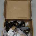 8 Pieces Self Adhesive Curtain Rod Bracket, Universal Plastic Curtain Rod Holders, No Drill Curtain Rod Brackets Curtain Rod Hooks for Bathroom, Bedroom, Livingroom, Kitchen (Black)