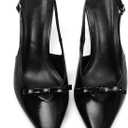 Mattiventon Slingback Heels for Women Kitten Heels Bow Ankle Strap Pointed Toe Heel Sexy Wedding Dress Party Pumps (8.5, Black)