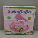 Swimbobo Toddler Pool Float Inflatable Car Baby Swim Float with Adjustable Sun Canopy and Safety Seat Pool Toys for Kids 3+ Years Old (Pink Green Car)