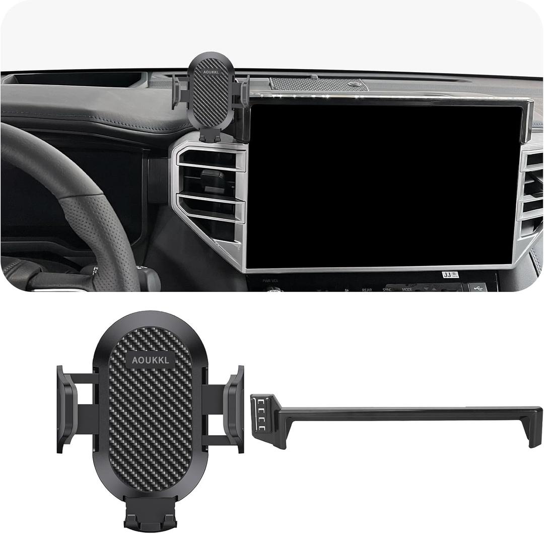 Car Phone Holder Fits for Toyota Tundra 2022-2024/Sequoia 2023 2024 Accessories(Only fit for 14-Inch Screen),Thick Cases Friendly,Cell Phone Mount for 4.7-7 in Phones