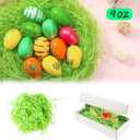 AVOIN Easter Grass, 9 Oz Easter Basket Grass, Shredded Tissue Easter Grass Basket Filler, Easter Grass Paper for DIY Easter Gift Wrapping, Easter Egg Stuffer Party Supplies (Green)