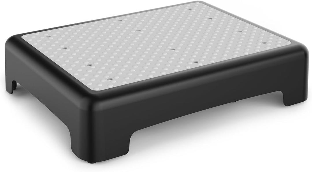 HBTower Step Stool, Mobility Step Stool for Adults & Seniors, Non-Slip Step Platform Indoor and Outdoor, Portable Step Riser, Safety Step for Car, Bedside, Office, Shower, Stairs, Grey
