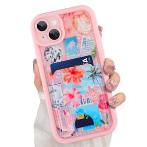 ZIYE Designed for iPhone 15 Plus Wallet Case with Card Holder, Pink
