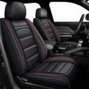 AOMSAZTO Ford Ranger Seat Covers: Full Set Custom Fit 2019 2020 2021 2022 2023 2024 2025 Ford Ranger Breathable Waterproof Leather Seat Protector(5 Seats, Redline)