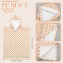 Frienda Muslin Hooded Beach Towel for Kids 3-6 Years Soft Muslin Bath Poncho for Baby Absorbent Fast Drying Blankets for Boys Girls Newborns Toddler Beach Pool Bath Essentials(Checkered, Brown, White)