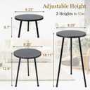 ARTORA RTORA Indoor Plant Stand, Mid Century Wood Plant Stool Adjustable Corner Tall Plant Sand Wooden Small Round End Table 18 Inch Plant Holder for Flower Pots Modern Home Decor (Black)