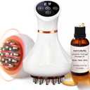 Lymphatic Drainage Massager & Anti Cellulite Massage Tool Helps Reduce Stretch Marks & Cellulite, Body Sculpting Machine For Legs, Arms & Belly with Microcurrent, Light, Heat & VibrationWith Body Oil