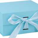 OEMVALATY Light Blue Gift Box,6x6x3 Inches Gift Boxes with Lids for Presents with Magnetic Closure and Ribbon for Wedding, Storage, Birthday