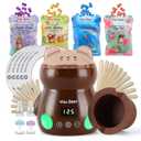 Waxing Kit for Women,Touch Screen Display Wax Machine with 4 bags/17.6oz Hard Wax Beans For Sensitive Skin Hard Wax Kit for Hair Removal