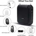Voice Amplifier with Lapel Mic/Microphone Headset-18W IPX5 Waterproof Megaphone Speaker Pa System, Bluetooth 5.0 Portable Microphone and Speaker for Teachers Elderly Tour Guide 800