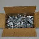 QWORK Beam Clamp, 50 Pcs 3/8" Zinc Plated Iron Safety Beam Clamp, 13/16" Jaw Opening