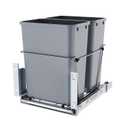 Double 35 QT Pull Out Trash Can for Under Sink Storage,Doesn't Include Door Fittings Adjustable Sliding Drawer System,15 Inch Width, Kitchen Storage Solution