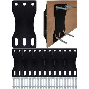 6 Pcs E-Track Rail Mounting Back Plate E Track Plate Installation Kit Heavy Duty X-Track & E-Track Backing Plate with Bolts, Nuts, and Washers for Enclosed/E-Track Tie-Down System