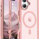 jaroco Magnetic for iPhone 16 Case, [Compatible with MagSafe][Military Grade Drop Protection][Heavy Duty Protection][Non-Slip][Shockproof] 2-Layer Durable Bumper Phone Case 6.1''-Pink