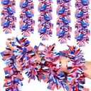 50FT 4th of July Patriotic Tinsel Garland, Glitter Tinsel Garlands with Flag, Metallic Holiday Hanging Streamers for Memorial Day Independence Day Indoor Outdoor Party Dcor (Red)