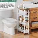 Slim Rolling Storage Cart, Laundry Room Organization and Storage Shelves for Between Washer and Dryer, Narrow Shelf Unit for Small Spaces, 4 Tier Thin Organizer Carts with Wheels for Bathroom, Kitchen