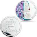 Imasoner 10 Year Sobriety Coin | Recovery Strength AA Medallion | I Am Proudly Addicted to My Sobriety | 10 Year Sobriety Chip | Inspirational Recovery Gift for Men & Women