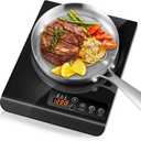 Portable Induction Cooktop Burner, 1200W Single Induction Countertop with Plug Fast Warm-Up Hot Plates for Electric Cooking Home Kitchen Office RV Camping Boat, Easy to Clean