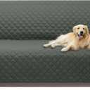 U-NICE HOME Reversible Sofa Cover Couch Cover for Dogs with Elastic Straps Water Repellent Furniture Protector for Pets Couch Cover for 3 Cushion Couch (Sofa, Grey/Beige)
