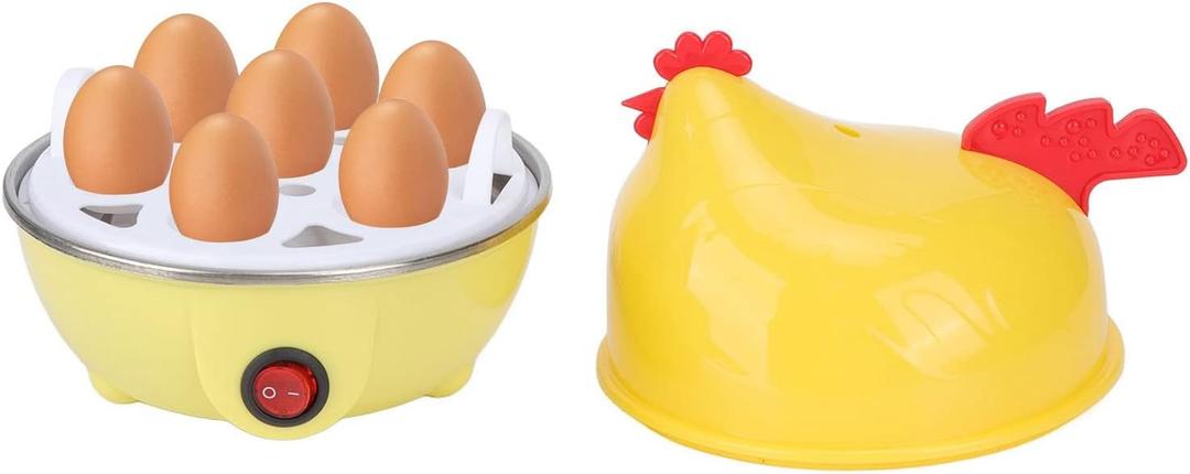 Electric Egg Cooker, Rapid Egg Boiler with Auto Shut Off for Hard Boiled Eggs, Poached Eggs, Scrambled Eggs, Omelets(Yellow)