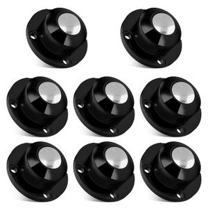 Self Adhesive Caster Wheels, Appliance Rollers for Kitchen Appliances, 1 Inch Stainless Steel Swivel Anti-Rust Universal Wheel Appliance Sliders, 28 LBS Load Capacity Per Roller (8 PCS, Black)