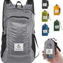 4Monster Hiking Daypack,Water Resistant Lightweight Packable Backpack for Travel Camping Outdoor Silver