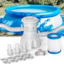 800 Gallon Pool Pump and Filter Above Ground, Swimming Pool Filter Cartridge Pump, Electric Pool Water Pump Filter for Pools Sand Cleaning Tool, 800 GPH Pool Filter Pumps for Above Ground