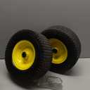 AR-PRO 13x5.00-6 Tire and Wheel Assembly (2-Pack), Tubeless Lawn Mower Tire with Rim, with 3/4" Bushings and 3" Centered Hub Length (Yellow)