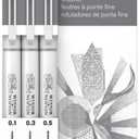 Winsor & Newton Fineliner Fine Point Pen Set, Assorted, Set of 3, Cool Grey