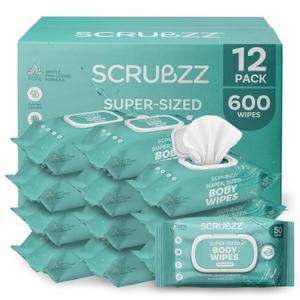 Adult Wipes for Elderly, Extra Large 8” x 12” – Thicker, Premium & Extra Moist No Rinse Whole Body Bathing & Incontinence Wipes – For Men and Women, Bed Bathing & Daily Hygiene – 600 Count