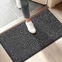 BEQHAUSE Dirt Trapper Door Mat 17" x 30", Non-Slip Doormats (Rolled-Up NO Creases) Washable Entryway Rugs, Dirt Resist and Absorbent Welcome Mat, Low Profile Floor Mats for Front Back Door, Charcoal
