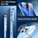 SPIDERCASE Designed for iPhone 13 Pro Max Case, [Crystal Clear Not Yellowing],with 2 Pcs [Tempered Glass Screen Protectors+Camera Lens Protectors] Slim Thin Phone Case, Clear