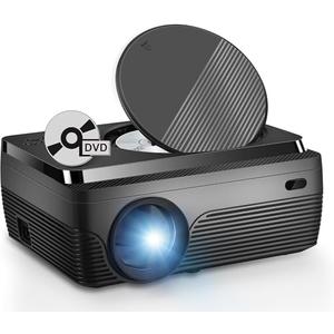 DVD Projector Portable Built in DVD Player HD 1080P Supported Movie Projector for Outdoor Use Compatible with HDMI, USB, AV, TF, VGA, TV Stick