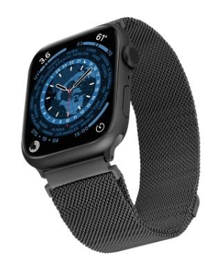 WITHit Stainless Steel Mesh Band for The Apple Watch, Unisex, Black