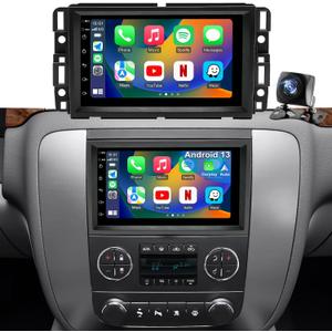 5GWiFi Upgrade Car Radio for GMC Sierra 1500 2007-2013, Chevy Silverado 1500 2007-2013, Yukon Tahoe 2007-2014, Acadia Equinox Enclave HD 7inch Touch Screen Stereo, Carplay Android Auto GPS FM Camera