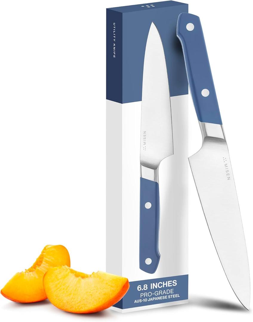 Misen 6.8" Chef Knife High Carbon Japanese AUS-10 Stainless Steel Hybrid German & Japanese Blade Precision Kitchen Knife for Professionals & Home Cooks Ultimate Cutting Performance - Blue