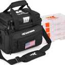 KastKing Karryall Fishing Tackle Bags with 4 * 3600 Tackle Trays - Saltwater & Freshwater Fishing Gear Storage (Black)