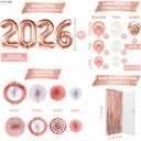 KatchOn, Rose Gold Birthday Decorations Set - Huge Pack of 145 | Rose Gold Fringe Backdrop, Balloons, Garland for Birthday Decorations, Graduation Decorations 2026 | Graduation Eve Party Supplies