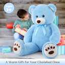 MorisMos Giant Teddy Bear, 51-Inch Cuddly Bear Plush, Blue