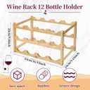 Wine Racks, 3-Tire Bamboo Wine Rack, Wine Rack for Inside Cabinet 12 Bottles Wine Storage Holder Liquor Bottle Display Shelf Suitable for Bar,Home,Kitchen,Cellar Basement,Restaurant
