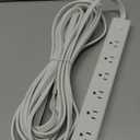 25 FT Flat Extension Cord with 12 AC Outlets with 3 USB Ports (1 USB C), 1875W 15A 14 Gauge 3 Prong Power Strip, On-Off Switch, Mountable for Home Office Garage Workshop